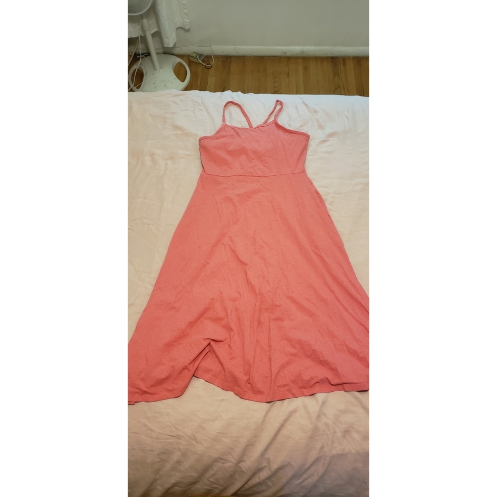 Pact Fit & Flare Midi Dress in Tea Rose (size XL)